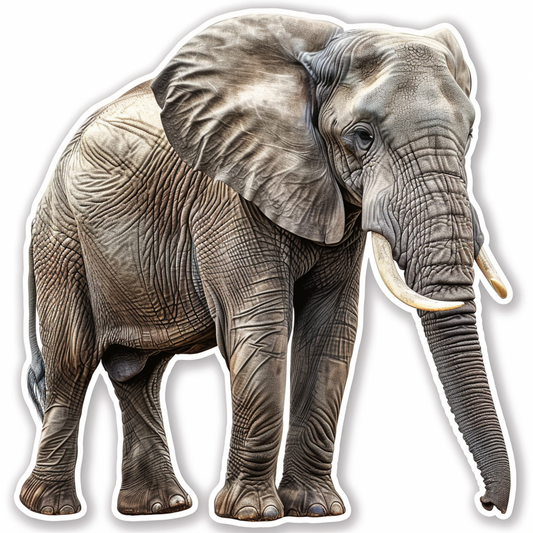 Elephant Expressive surreal Vinyl Decal Sticker for Car, Laptop, Tumbler and more # F022160-4" x 4"