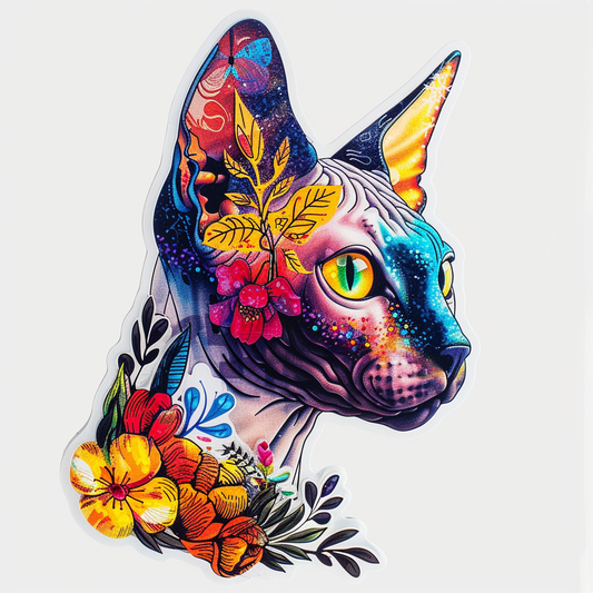 Sphynx Cat Vinyl Decal Sticker for Car, Laptop, Tumbler and more # F010104