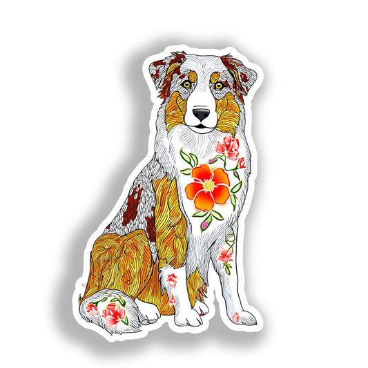 Australian Shepherd Dog Vinyl Decal Sticker for Car, Laptop, Tumbler and more # A018717-4" x 4"
