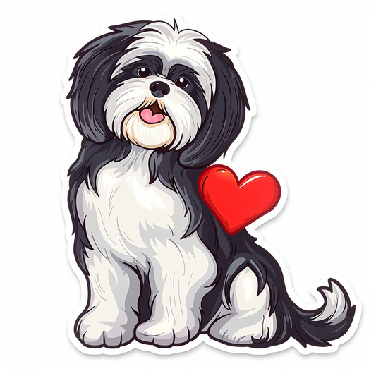 Adorable Shih Tzu Dog Expressive surreal Vinyl Decal Sticker for Car, Laptop, Tumbler and more # F018294