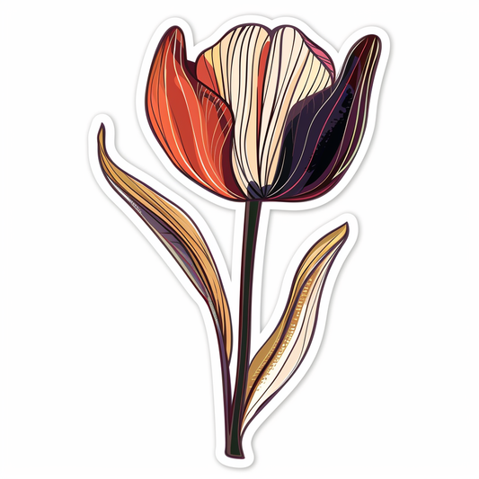 Sticker of a Tulip flower Vinyl Decal Sticker for Car, Laptop, Tumbler and more # F023414