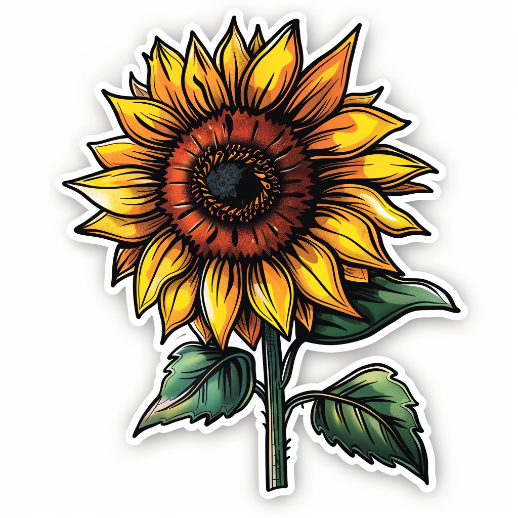 Sunflower flower majestic Expressive surreal Vinyl Decal Sticker for Car, Laptop, Tumbler and more # F022995
