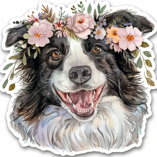 Sticker of a Border Collie Dog majestic Expressive surreal Vinyl Decal Sticker for Car, Laptop, Tumbler and more # F021888