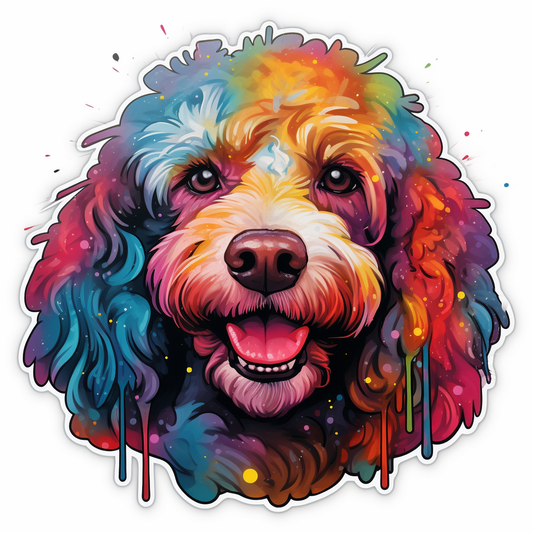 Poodle dog modern neon graffiti Vinyl Decal Sticker for Car, Laptop, Tumbler and more # F012189