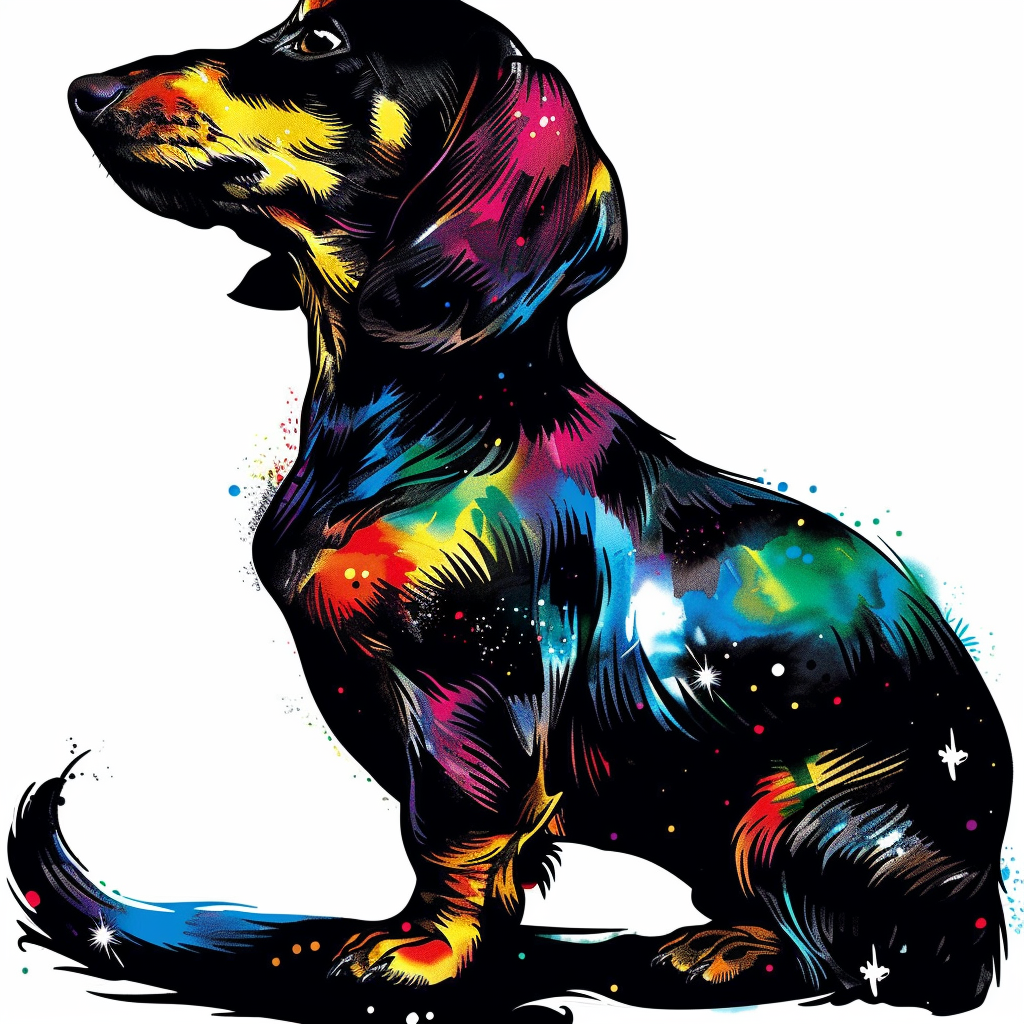 Dachshund Dog cartoon Vinyl Decal Sticker for Car, Laptop, Tumbler and more # F012943
