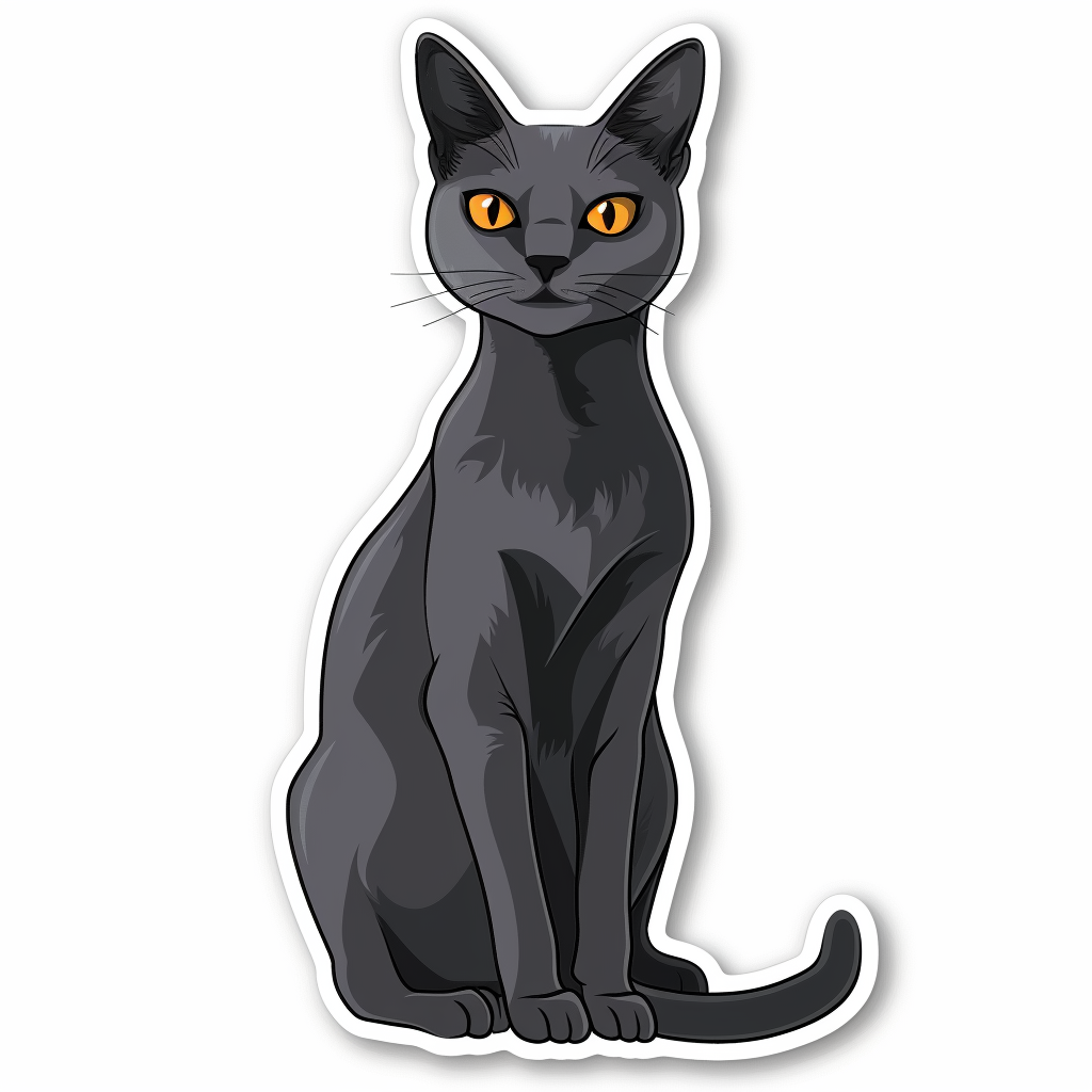 Russian Blue cat Vinyl Decal Sticker for Car, Laptop, Tumbler and more # F07794