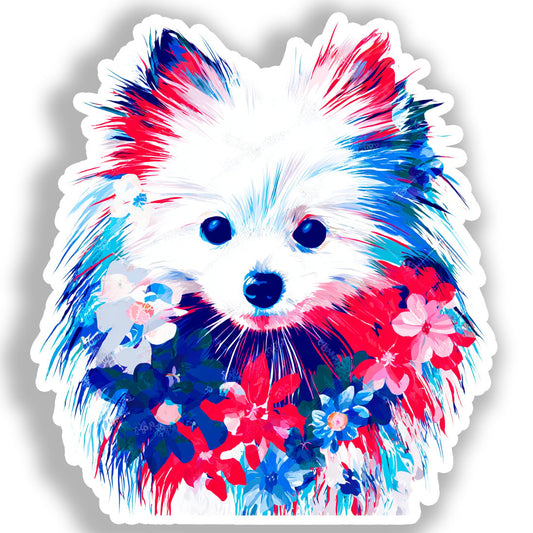 Pomeranian Dog Vinyl Decal Sticker for Car, Laptop, Tumbler and more # A017236-4" x 4"