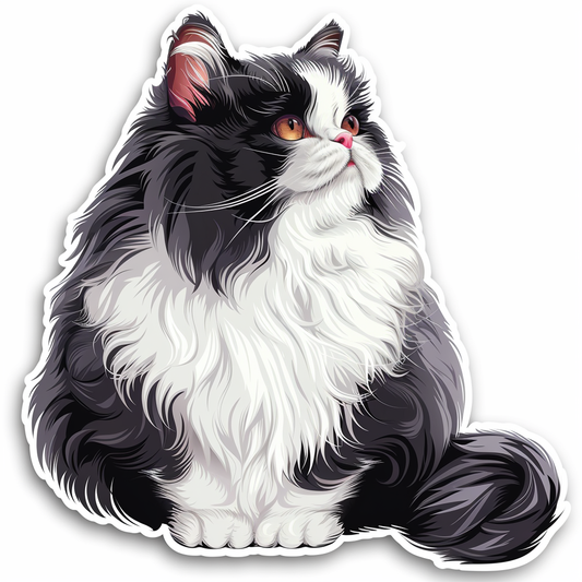 Persian Cat Expressive surreal Vinyl Decal Sticker for Car, Laptop, Tumbler and more # F016058