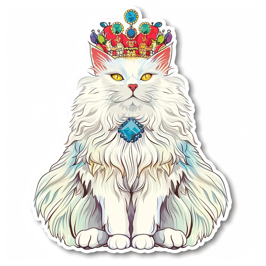 Adorable Turkish Angora Cat  Vinyl Decal Sticker for Car, Laptop, Tumbler and more # F020851-4" x 4"