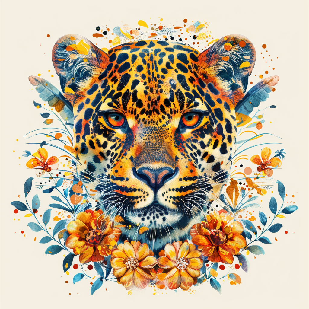 Leopard majestic Expressive surreal Vinyl Decal Sticker for Car, Laptop, Tumbler and more # F022426