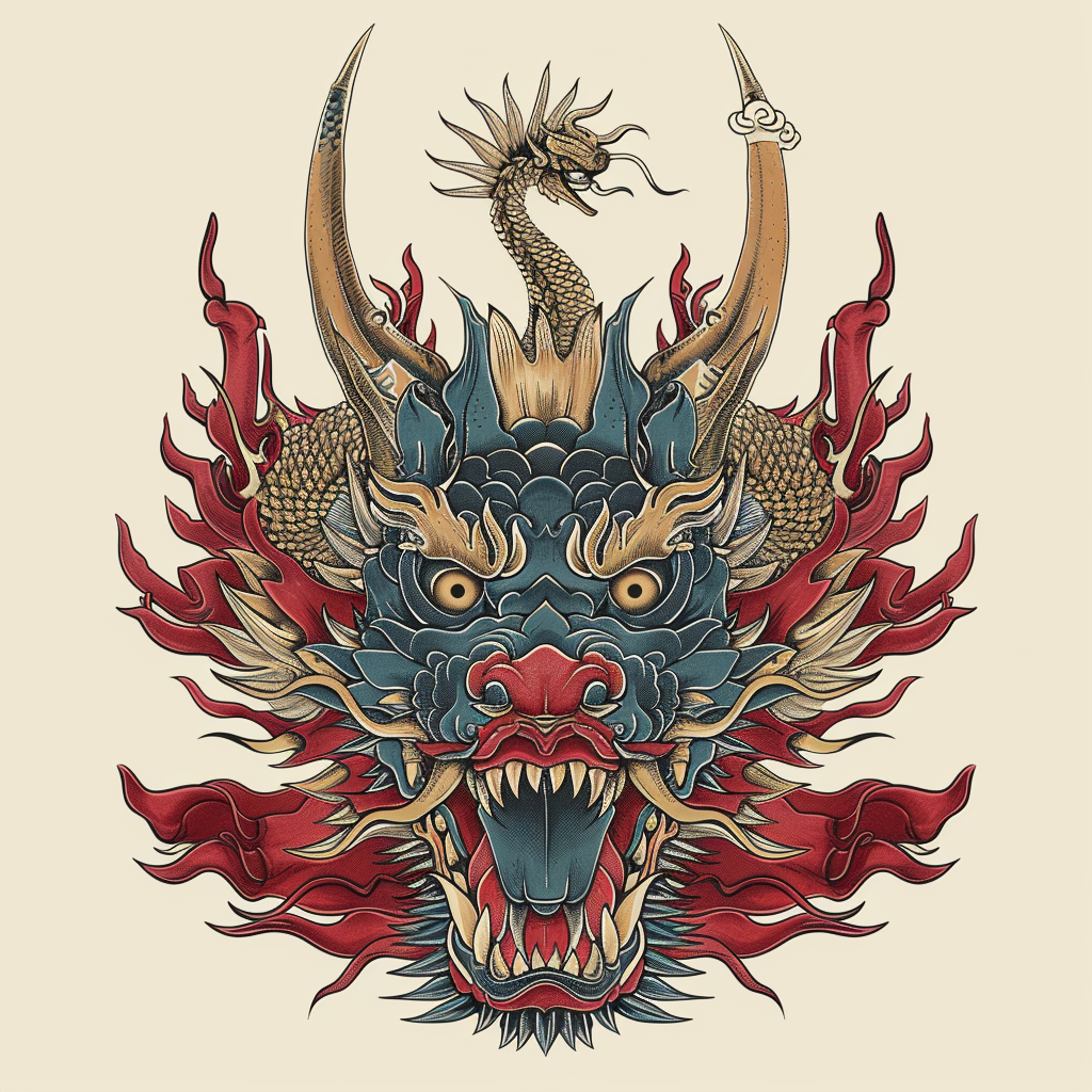 Dragon crowned majestic Expressive surreal Vinyl Decal Sticker for Car, Laptop, Tumbler and more # F019038-4" x 4"