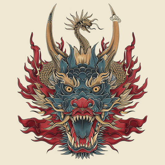 Dragon crowned majestic Expressive surreal Vinyl Decal Sticker for Car, Laptop, Tumbler and more # F019038-4" x 4"