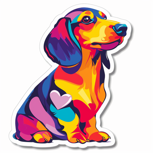 Dachshund Dog Heartcore Vinyl Decal Sticker for Car, Laptop, Tumbler and more # F012729