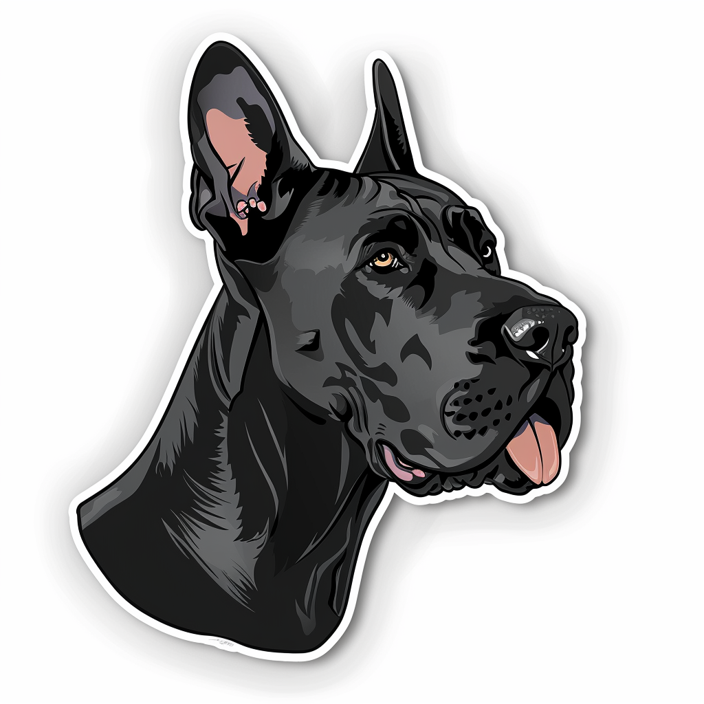 Adorable Great Dane Dog Expressive surreal Vinyl Decal Sticker for Car, Laptop, Tumbler and more # F017765