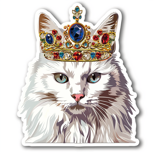 Adorable Turkish Angora Cat  Vinyl Decal Sticker for Car, Laptop, Tumbler and more # F020841-4" x 4"