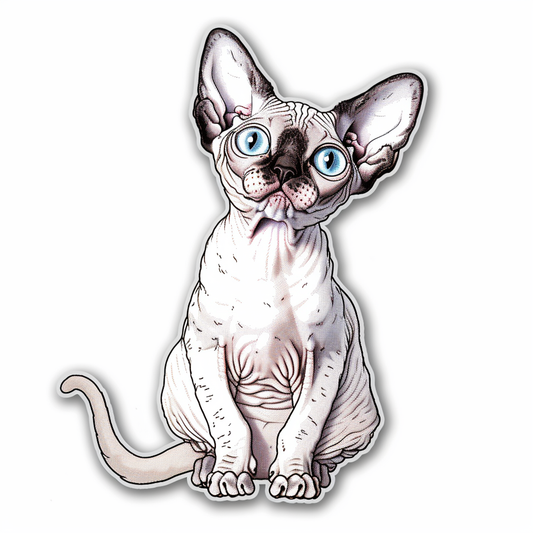 Devon Rex Cat Vinyl Decal Sticker for Car, Laptop, Tumbler and more # F09792