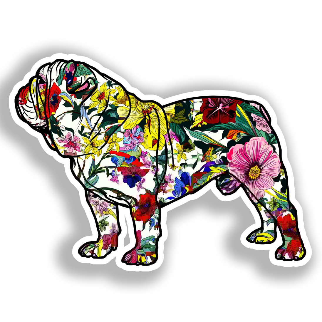 Bulldog English Dog Vinyl Decal Sticker for Car, Laptop, Tumbler and more # A018941-4" x 4"