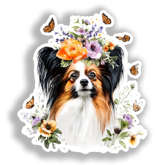 Papillon Dog Vinyl Decal Sticker for Car, Laptop, Tumbler and more # A019291-4" x 4"