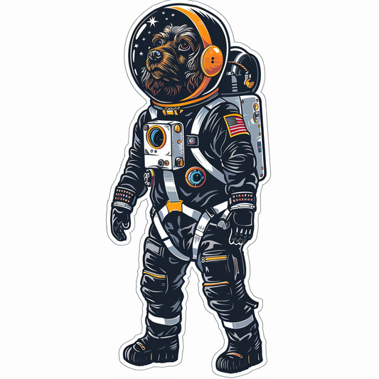 Cocker Spaniel Dog astronaut majestic Expressive surreal Vinyl Decal Sticker for Car, Laptop, Tumbler and more # F020206-4" x 4"