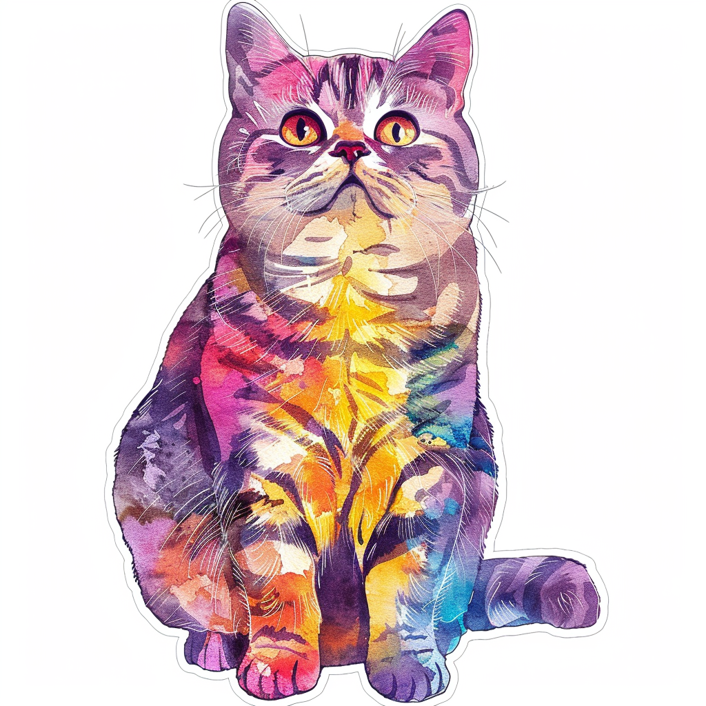 American Shorthair Cat majestic Expressive surreal Vinyl Decal Sticker for Car, Laptop, Tumbler and more # F018672