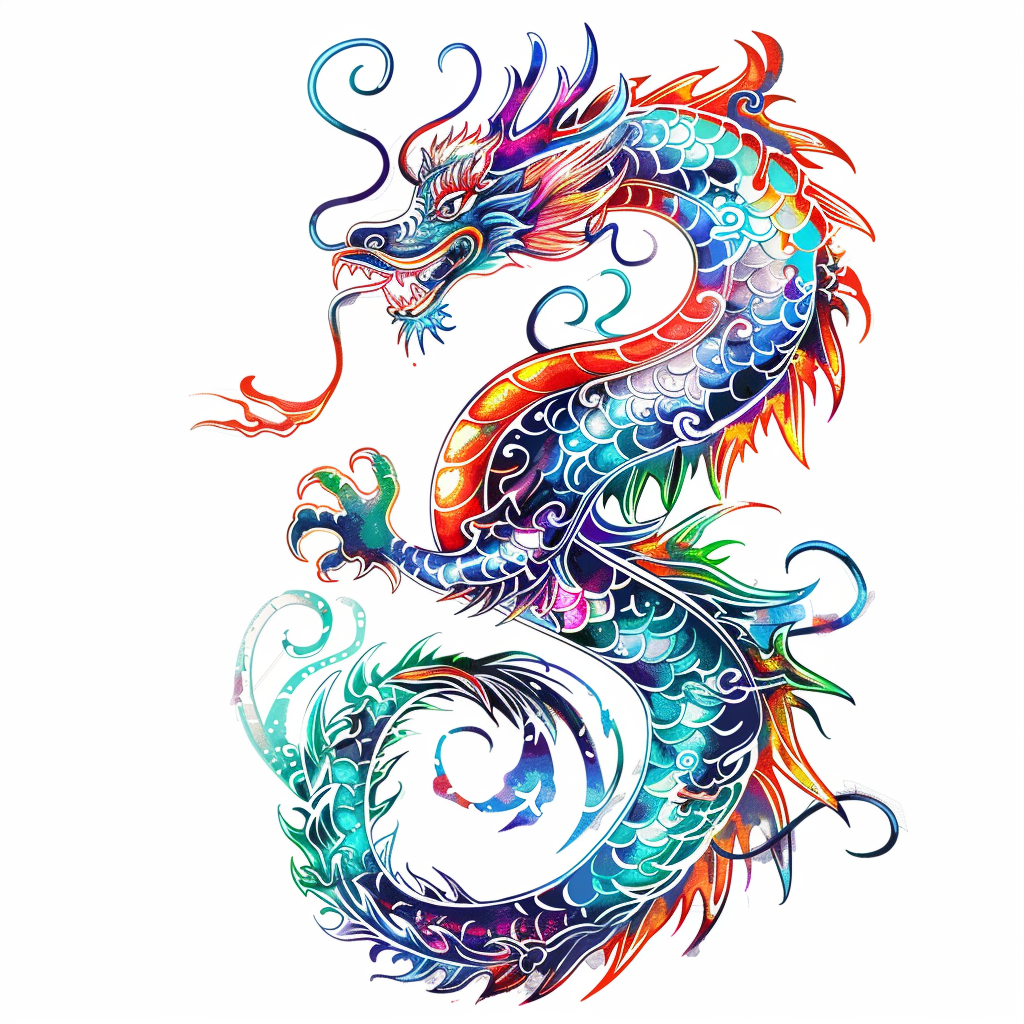 Dragon majestic Expressive surreal Vinyl Decal Sticker for Car, Laptop, Tumbler and more # F019115-4" x 4"