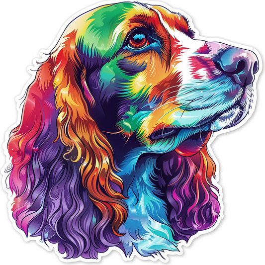 Cocker Spaniel Dog majestic Expressive surreal Vinyl Decal Sticker for Car, Laptop, Tumbler and more # F019929-4" x 4"