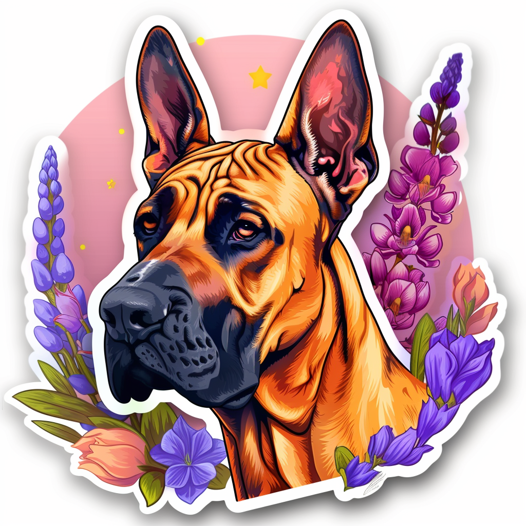 Great Dane Dog Expressive surreal Vinyl Decal Sticker for Car, Laptop, Tumbler and more # F022814