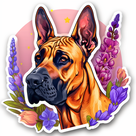 Great Dane Dog Expressive surreal Vinyl Decal Sticker for Car, Laptop, Tumbler and more # F022814