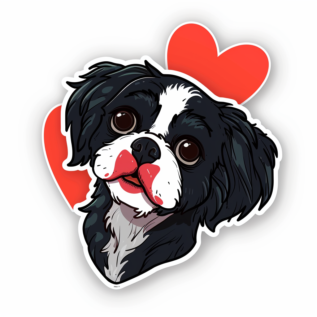 Adorable Shih Tzu Dog Expressive surreal Vinyl Decal Sticker for Car, Laptop, Tumbler and more # F018283