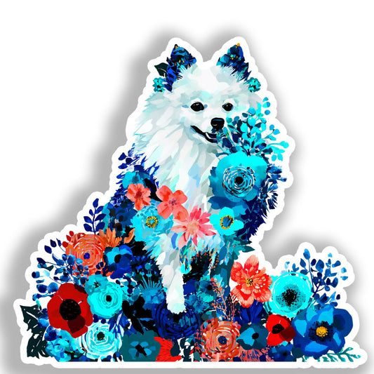 Pomeranian Dog Vinyl Decal Sticker for Car, Laptop, Tumbler and more # A017477-4" x 4"