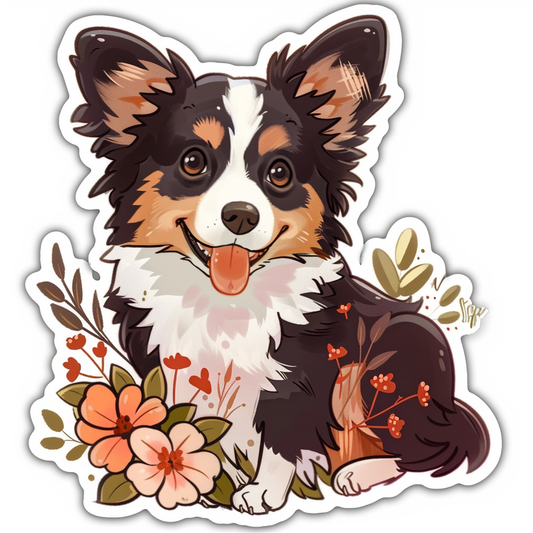 Sticker of a Border Collie Dog majestic Expressive surreal Vinyl Decal Sticker for Car, Laptop, Tumbler and more # F021905