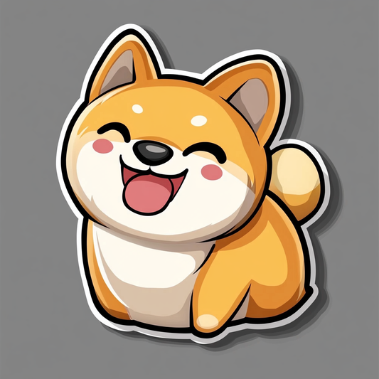 Shiba Inu sticker cartoon style Expressive surreal Vinyl Decal Sticker for Car, Laptop, Tumbler and more # F025853