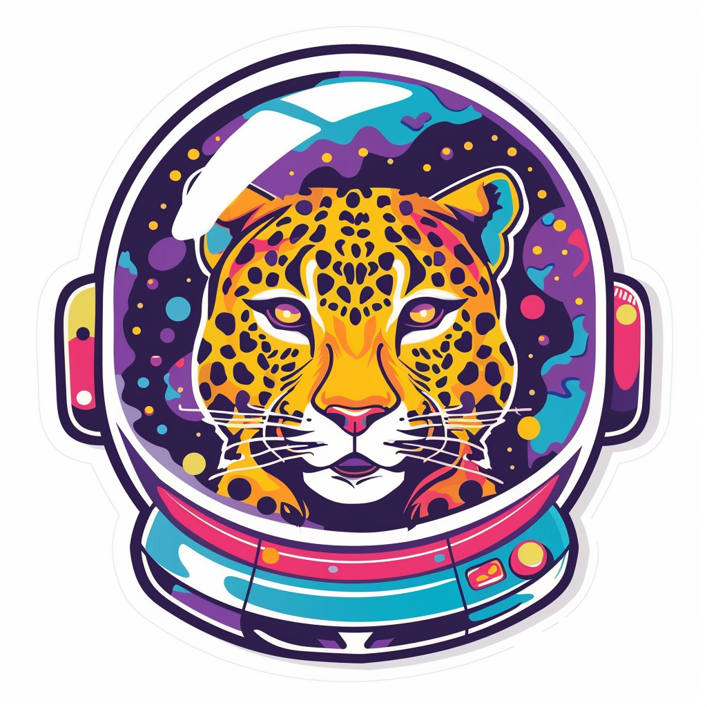 Leopard majestic Expressive surreal Vinyl Decal Sticker for Car, Laptop, Tumbler and more # F022493