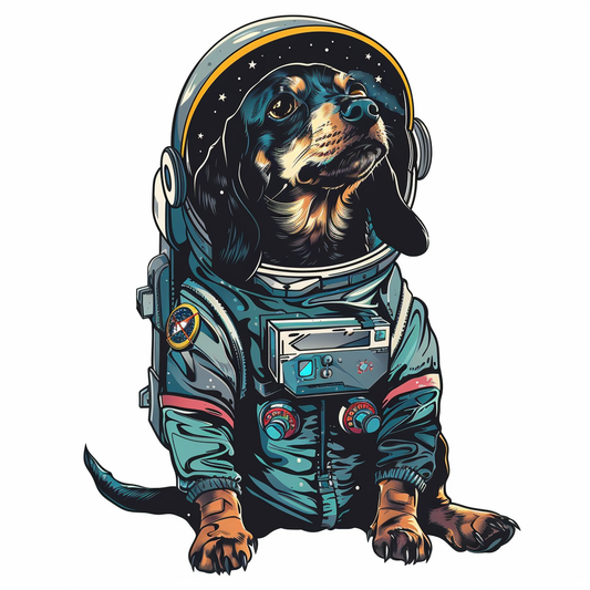 Dachshund Dog astronaut Vinyl Decal Sticker for Car, Laptop, Tumbler and more # F013192