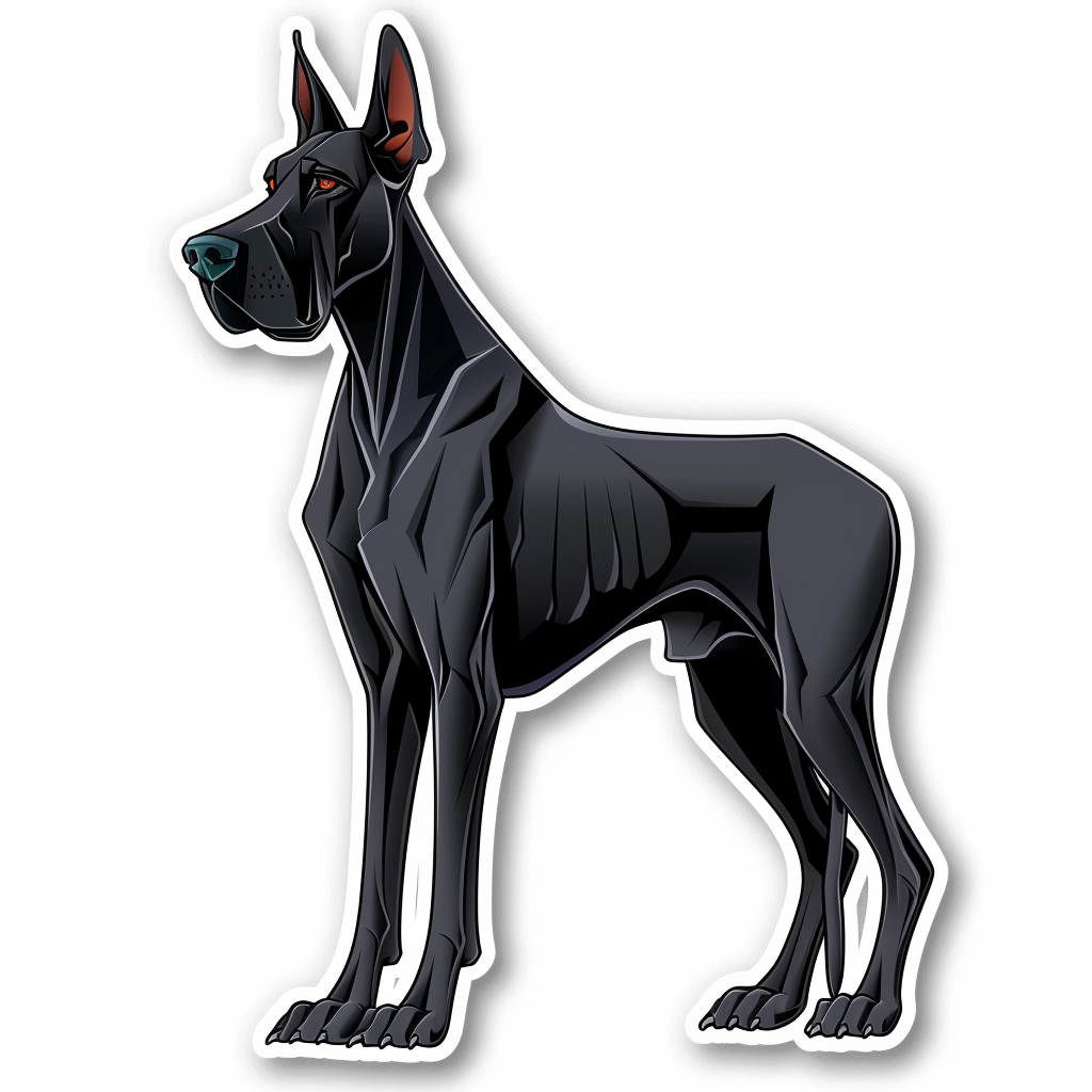 Adorable Great Dane Dog Expressive surreal Vinyl Decal Sticker for Car, Laptop, Tumbler and more # F017766