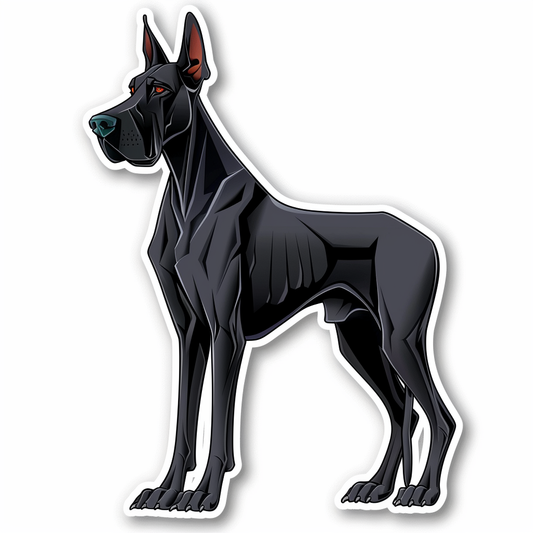 Adorable Great Dane Dog Expressive surreal Vinyl Decal Sticker for Car, Laptop, Tumbler and more # F017766