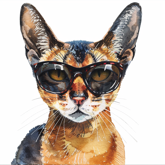 Abyssinian Cat astronaut majestic Expressive surreal Vinyl Decal Sticker for Car, Laptop, Tumbler and more # F020996-4" x 4"