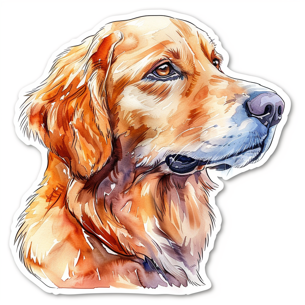 Golden Retriever Dog Vinyl Decal Sticker for Car, Laptop, Tumbler and more # F010551