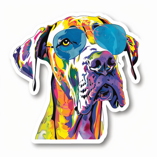 Great Dane Dog Expressive surreal Vinyl Decal Sticker for Car, Laptop, Tumbler and more # F022638