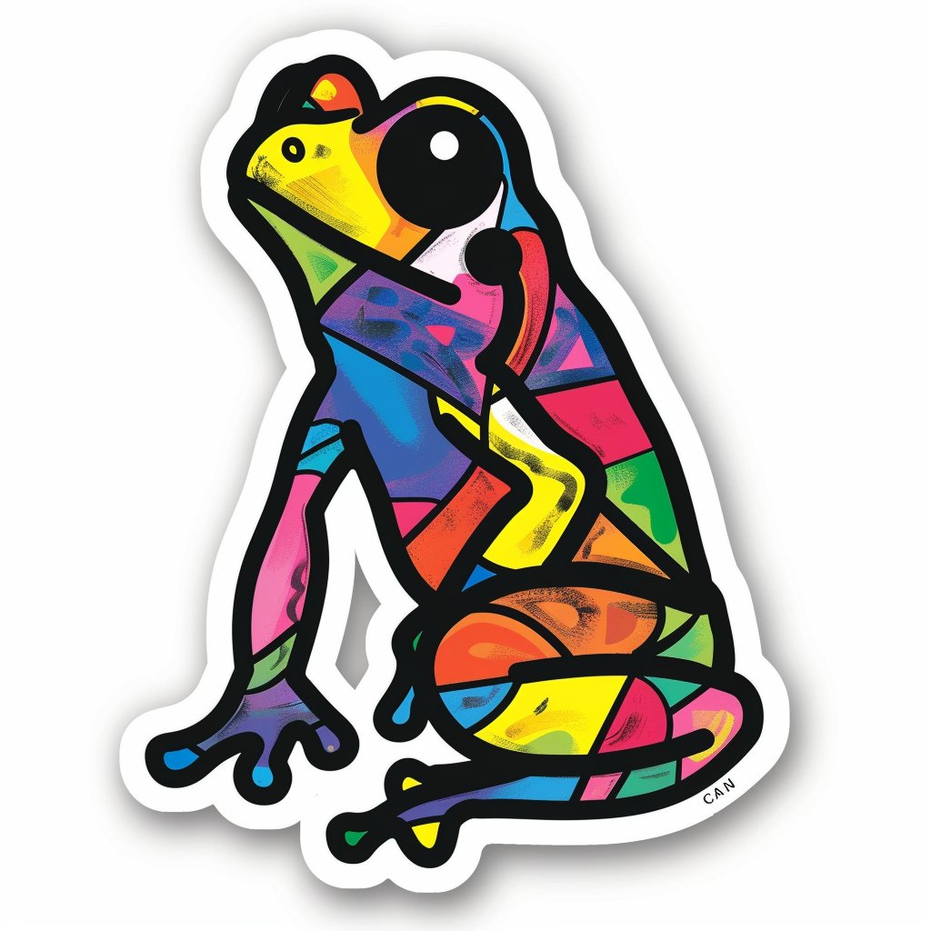 Sticker of a Frog majestic Expressive surreal Vinyl Decal Sticker for Car, Laptop, Tumbler and more # F015841