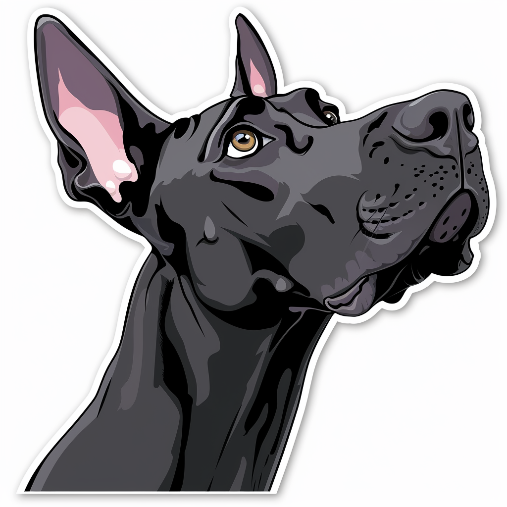 Great Dane Dog Expressive surreal Vinyl Decal Sticker for Car, Laptop, Tumbler and more # F022882