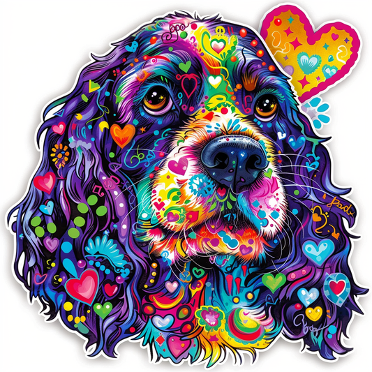 Cocker Spaniel Dog majestic Expressive surreal Vinyl Decal Sticker for Car, Laptop, Tumbler and more # F019934-4" x 4"