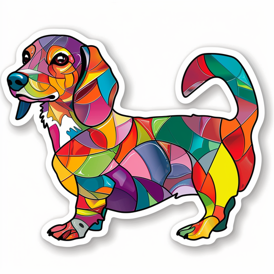 Dachshund Dog cartoon Vinyl Decal Sticker for Car, Laptop, Tumbler and more # F012942