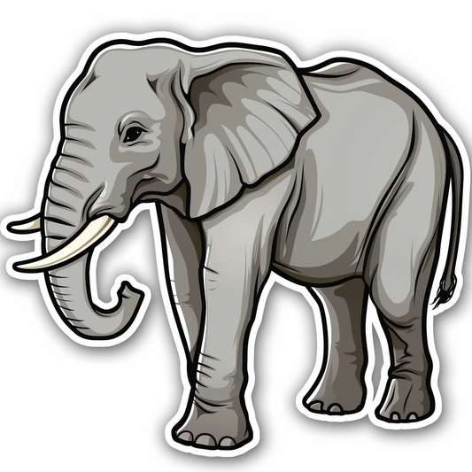 Elephant Expressive surreal Vinyl Decal Sticker for Car, Laptop, Tumbler and more # F022196-4" x 4"