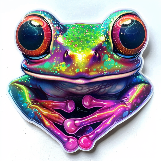 Sticker of a Frog majestic Expressive surreal Vinyl Decal Sticker for Car, Laptop, Tumbler and more # F015885