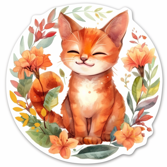 Abyssinian Cat astronaut majestic Expressive surreal Vinyl Decal Sticker for Car, Laptop, Tumbler and more # F021296-4" x 4"