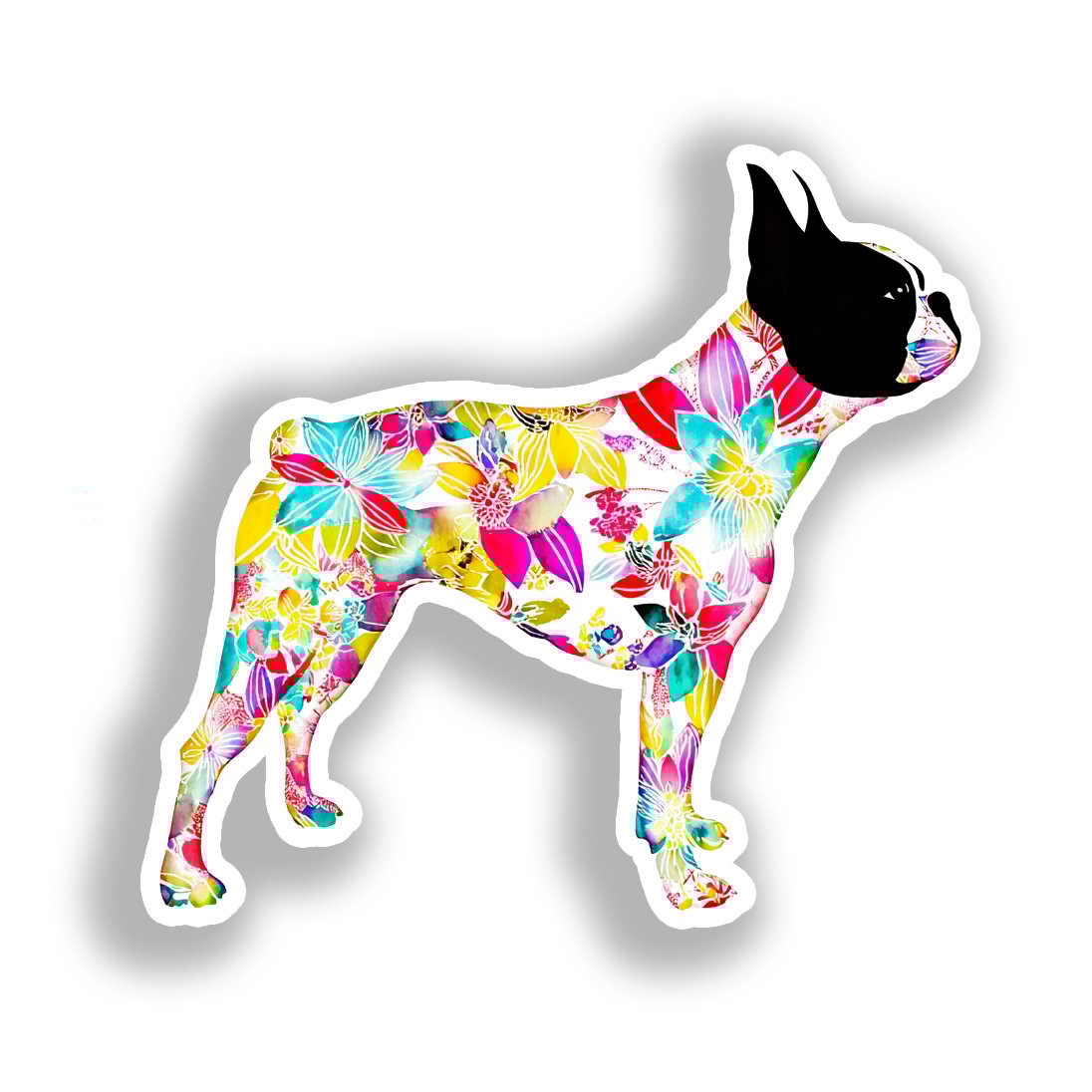 Boston Terrier Dog Vinyl Decal Sticker for Car, Laptop, Tumbler and more # A019013-4" x 4"