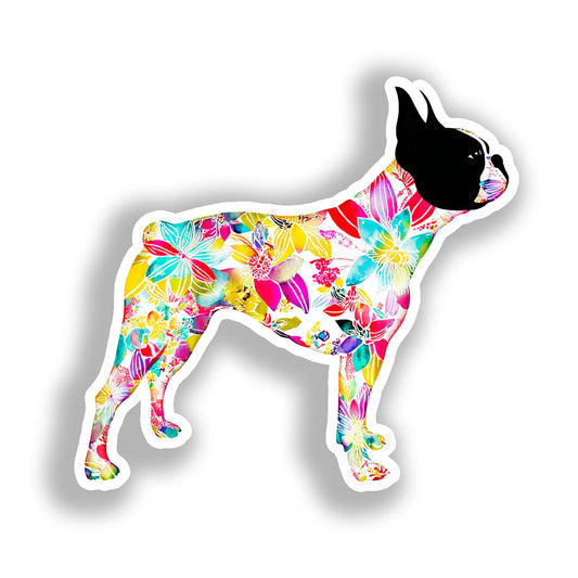 Boston Terrier Dog Vinyl Decal Sticker for Car, Laptop, Tumbler and more # A019013-4" x 4"