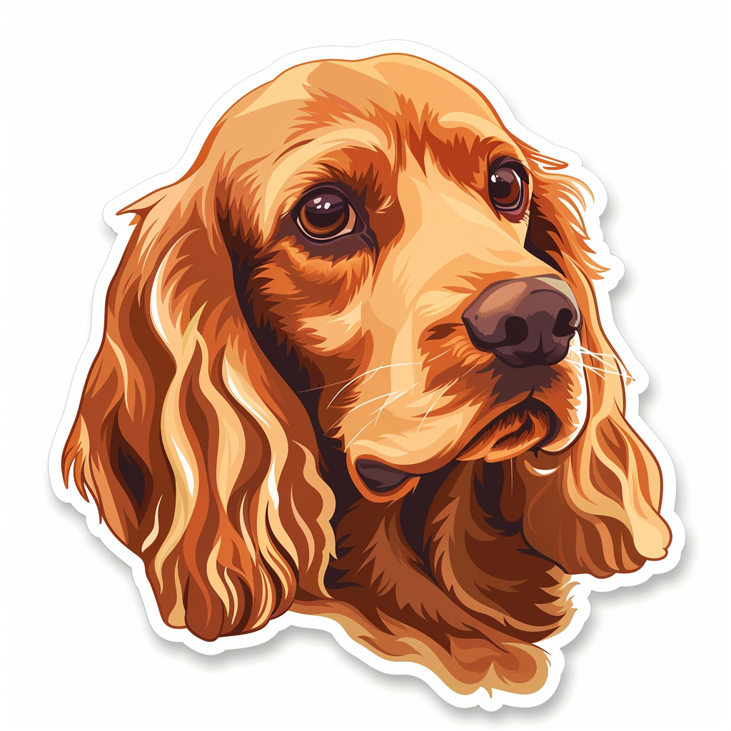 Sticker of a Cocker Spaniel Dog majestic Expressive surreal Vinyl Decal Sticker for Car, Laptop, Tumbler and more # F020195