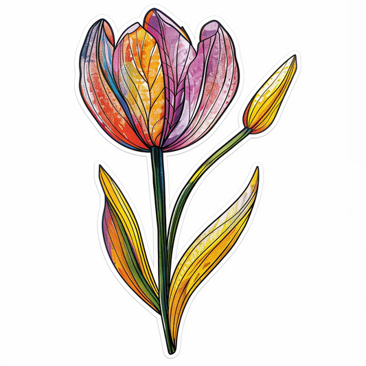 Sticker of a Tulip flower Vinyl Decal Sticker for Car, Laptop, Tumbler and more # F023407